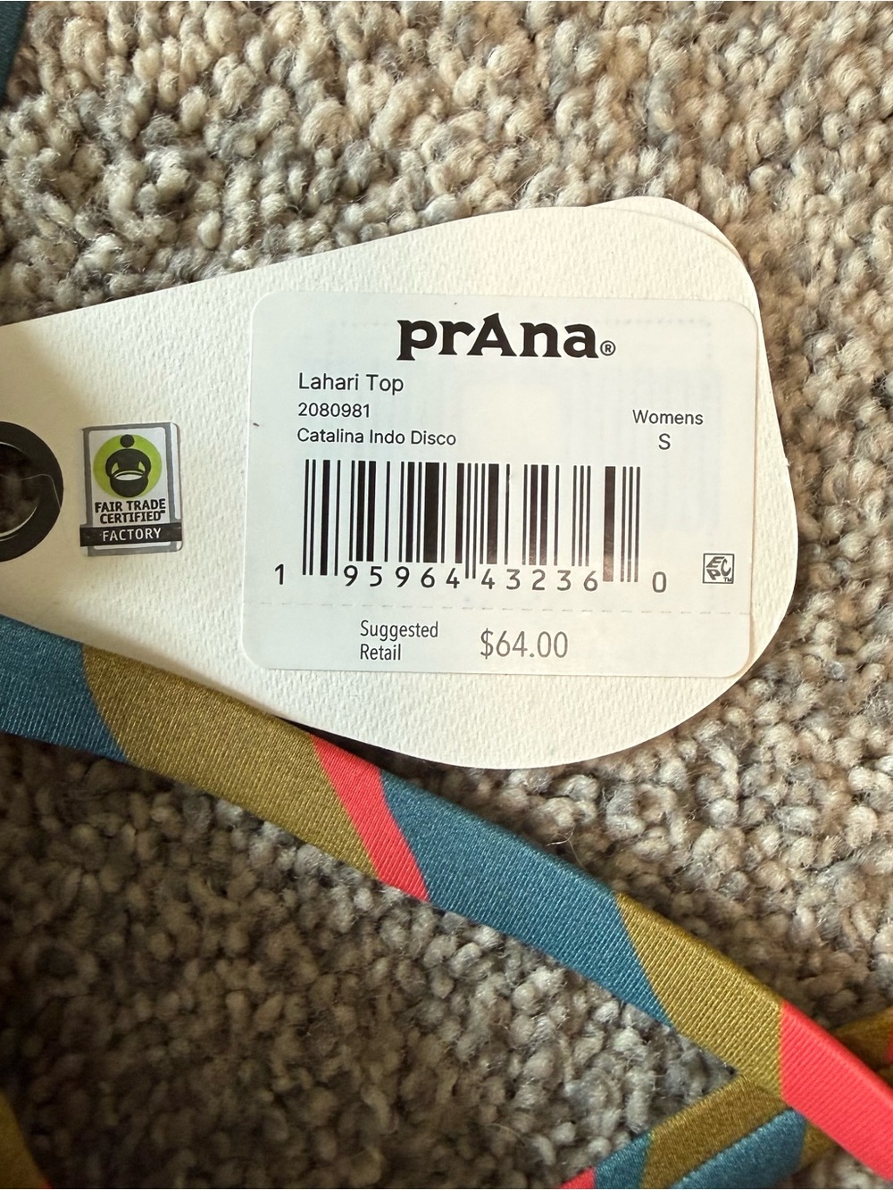 Prana Women's Teal Olive & Red Patterned Bikini - Picture 3 of 5
